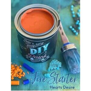 NEW Debi's Design Diary DIY Paint Fire Starter 32 fl oz Chalk Paint Quart orange